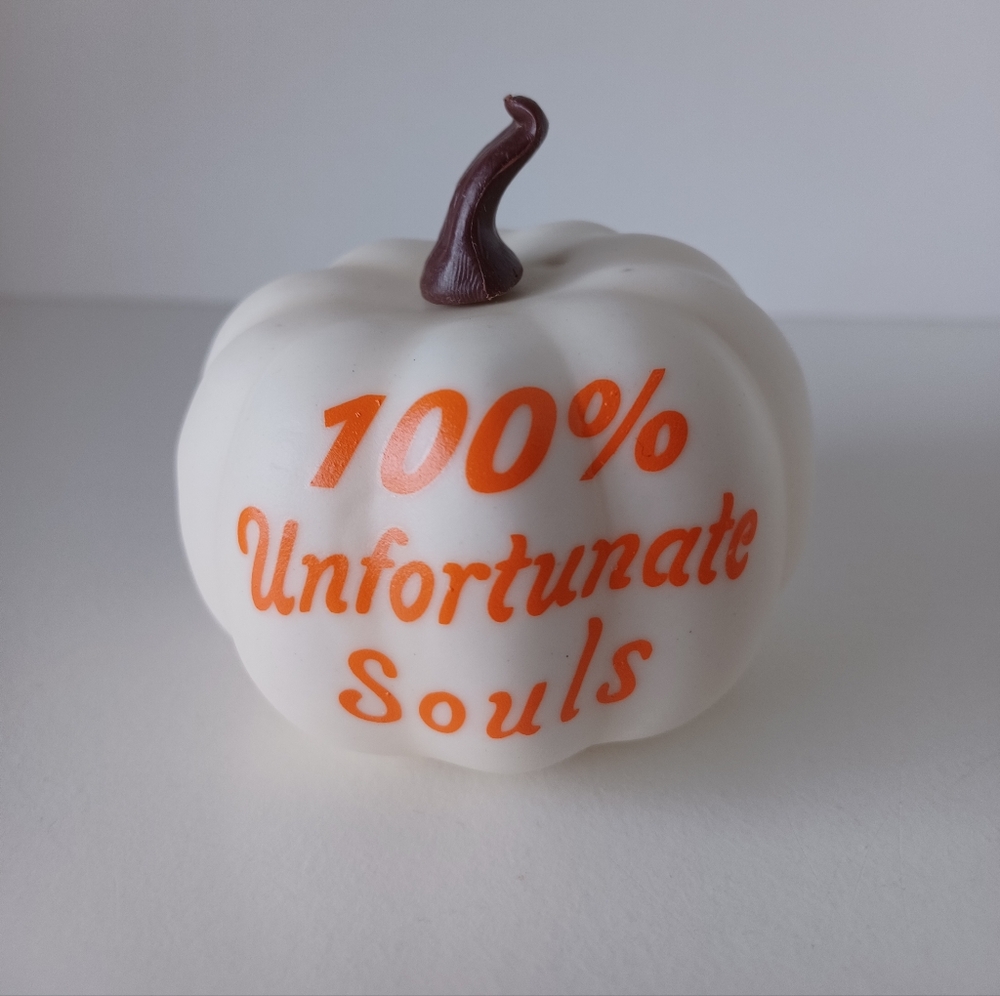 Small White Pumpkin 100% Unfortunate Souls‎ Halloween Seasonal Decor Piece